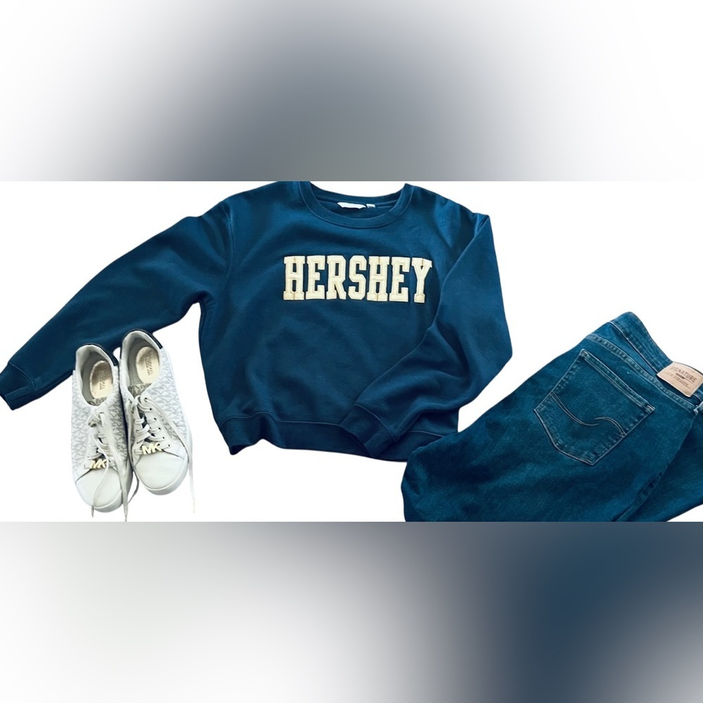 Camp David Hershey Women's Navy Sweatshirt with Gold Embroidery